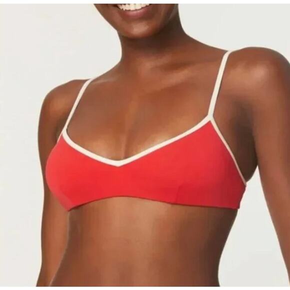 Andie Other - Andie Swim The Bells Bikini Top Red Poppy Size XL New With Tags!